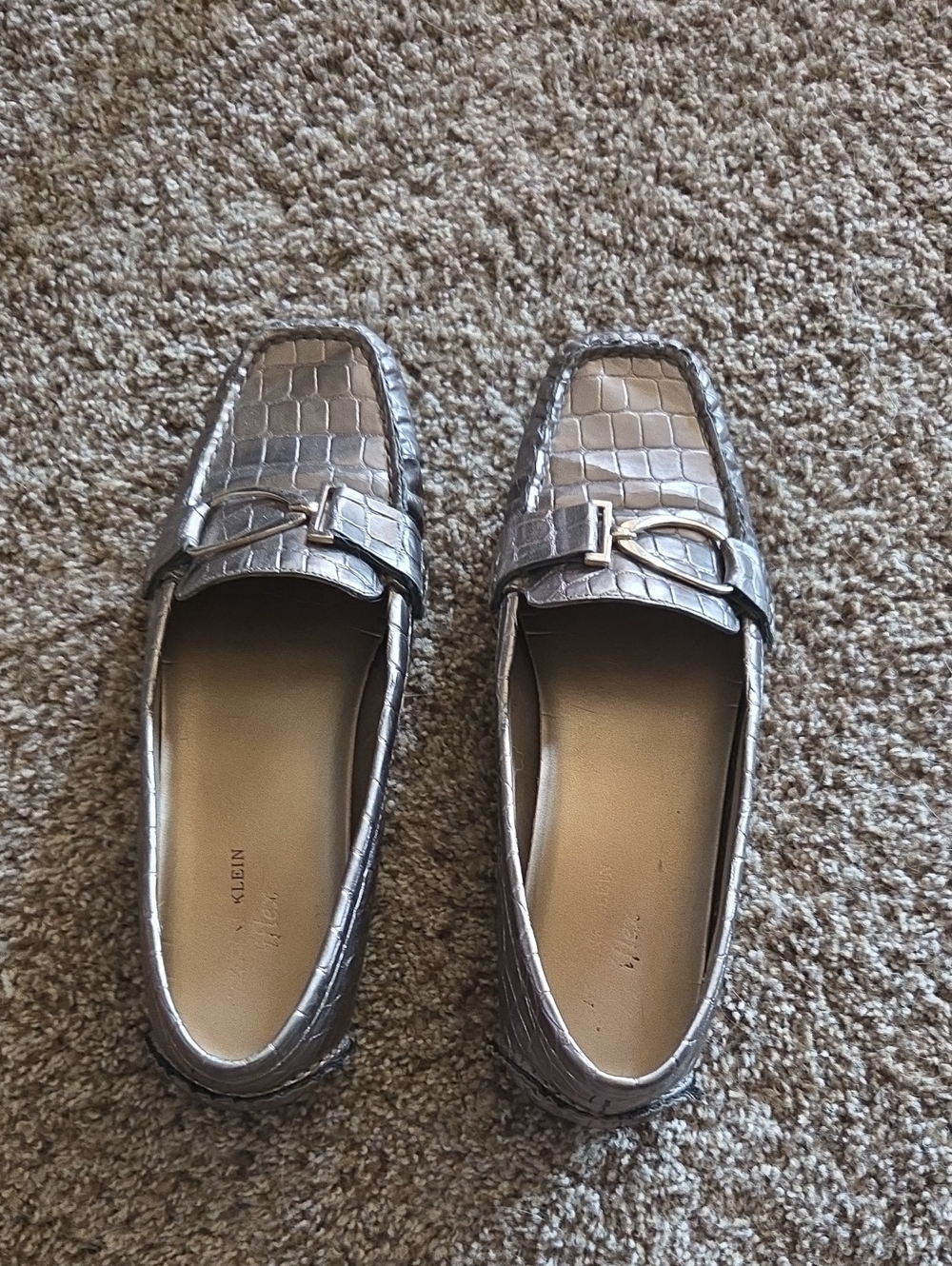 Anne Klein Brown Croc-Embossed Sole Slip-On